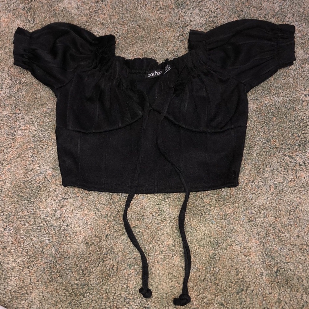 Boohoo Black Crop Top